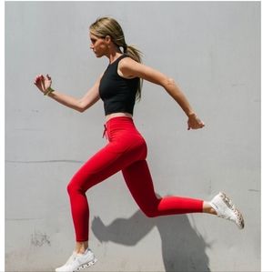 Red battleship luxe drawstring legging